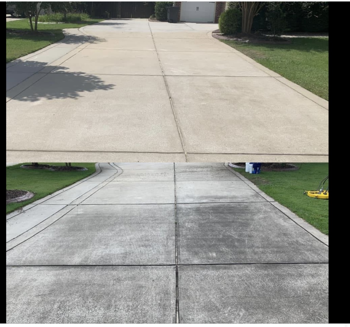 Driveway before and after